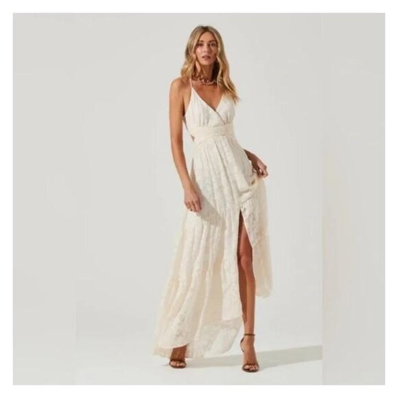 Anthropologie ASTR The Label Frolic Cutout Maxi Dress Wedding Bride Boho Coastal - Picture 5 of 16